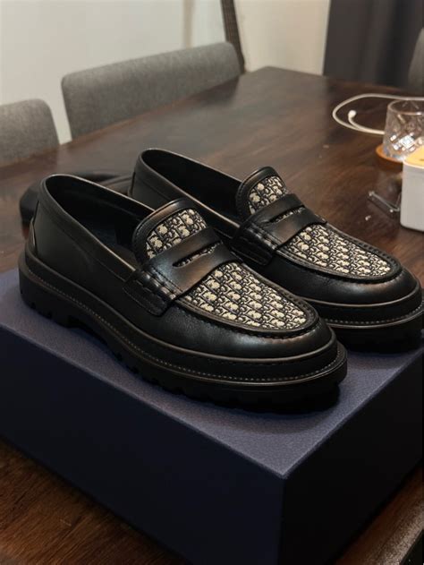 Dior Explorer Loafer Black Smooth Calfskin and Dior Oblique Jacq